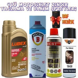 Motosiklet Motor Yağı ve Zincir Bakım 4' lü Set