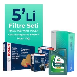 BOSCH Citroen C-Elysee 1.5 Dizel Filtre Bakım Seti Castrol Motor Yağlı (2018-2023) 5 Li