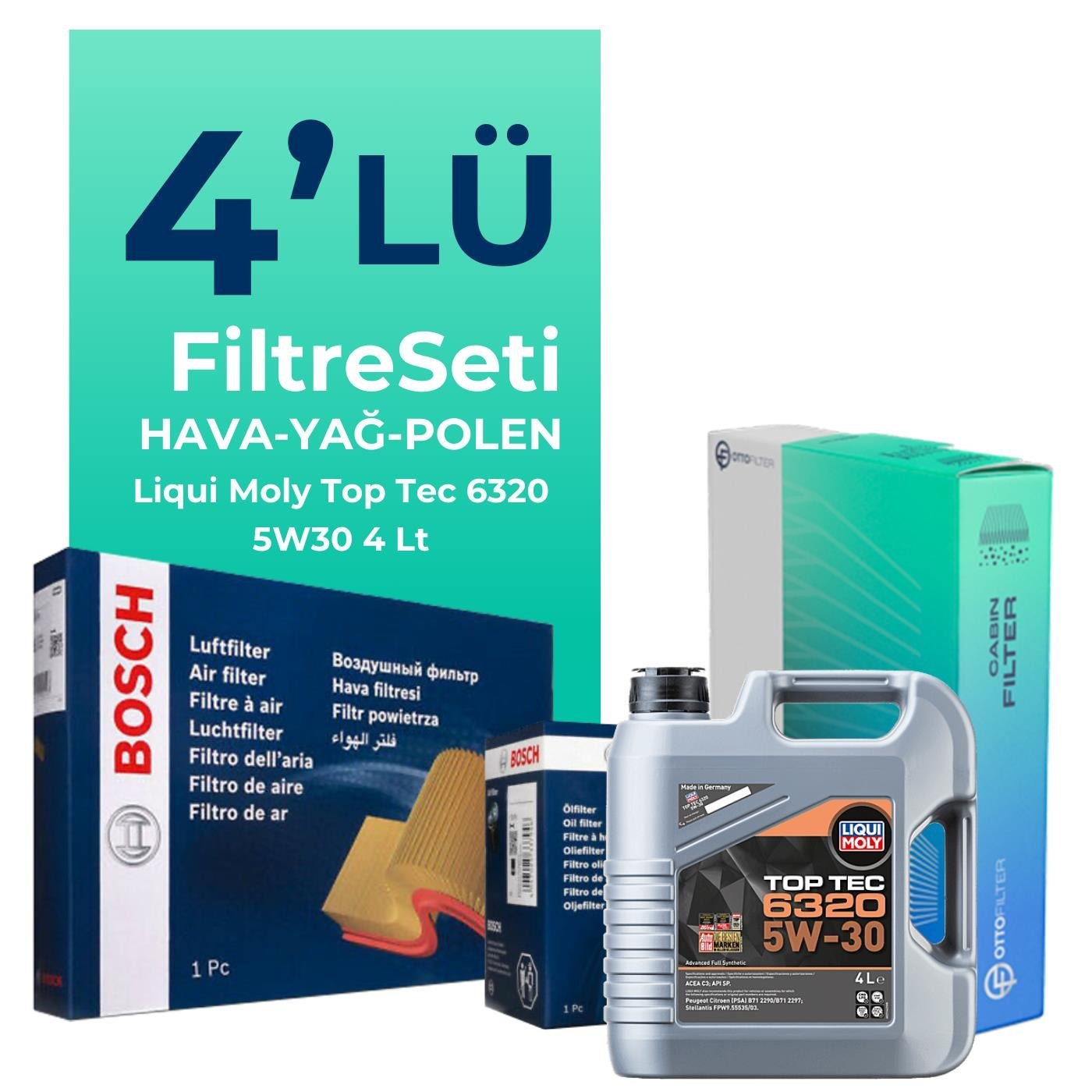 bosch-citroen-ds7-crossback-1-5-dizel-filtre-bakim-seti-liqui-moly-motor-yagli-2017-2023-4-lu-122756 BOSCH Citroen DS7 CrossBack 1.5 Dizel Filtre Bakım Seti Liqui Moly Motor Yağlı (2017-2023) 4 Lü - Görsel 1