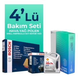 Bosch Dacia Sandero 1.6 Benzinli Filtre Bakım Seti Shell Motor Yağlı (2009-2012) 4 Lü
