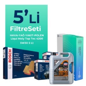 BOSCH Fiat 500L 1.6 Dizel Filtre Bakım Seti Liqui Moly Motor Yağlı (2012-2018) 5 Li
