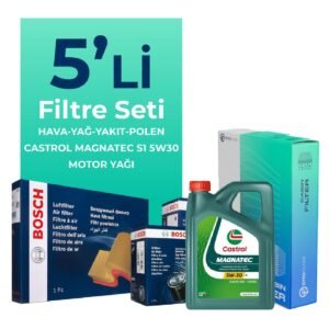 BOSCH Fiat Egea 1.3 Dizel Filtre Bakım Seti Castrol Motor Yağlı (2015-2018) 5 Li