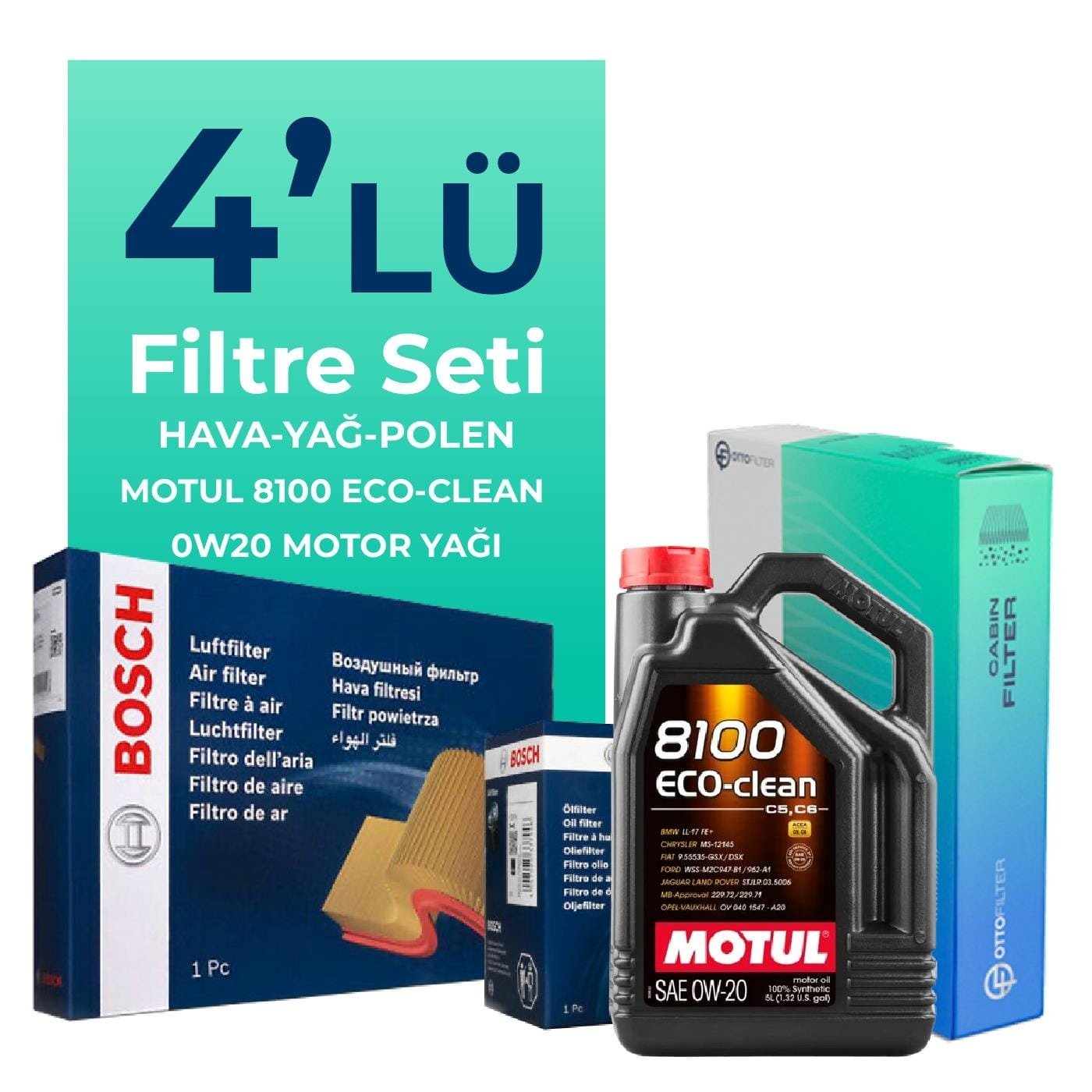 bosch-jeep-compass-1-3-benzin-filtre-bakim-seti-motul-motor-yagli-2020-2024-4-lu-67963 BOSCH Jeep Compass 1.3 Benzin Filtre Bakım Seti Motul Motor Yağlı (2020-2024) 4 Lü - Görsel 1