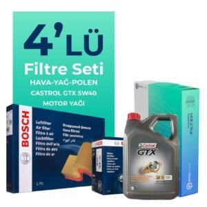 BOSCH Lancia Ypsilon 1.4 Benzin Filtre Bakım Seti Castrol Motor Yağlı (2003-2011) 4 Lü