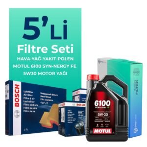 BOSCH Peugeot 207 1.4 Dizel Filtre Bakım Seti Motul Motor Yağlı (2006-2011) 5 Li