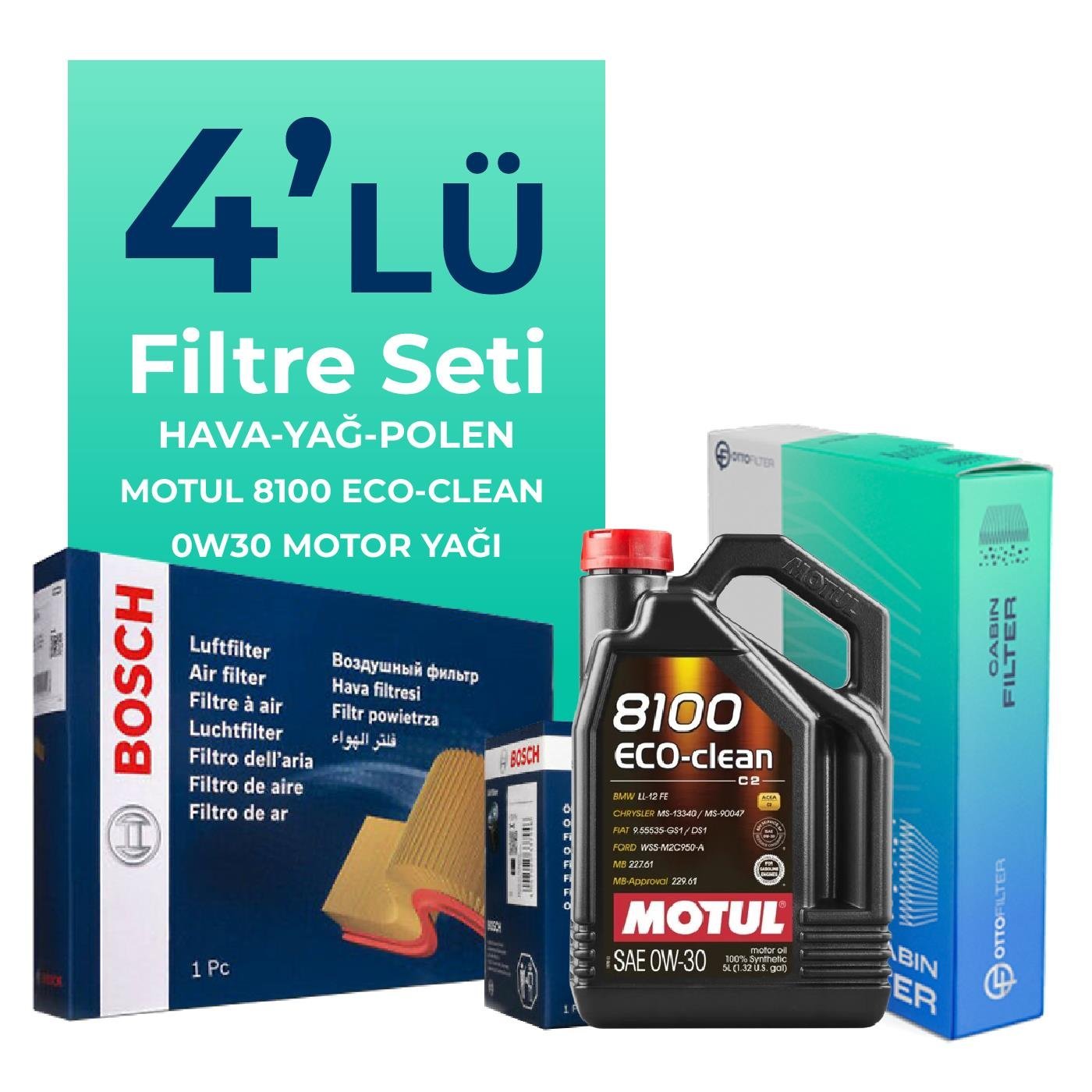 bosch-peugeot-3008-1-6-benzin-vti-filtre-bakim-seti-motul-motor-yagli-2010-2015-4-lu-63135 BOSCH Peugeot 3008 1.6 Benzin Vti Filtre Bakım Seti Motul Motor Yağlı (2010-2015) 4 Lü - Görsel 1