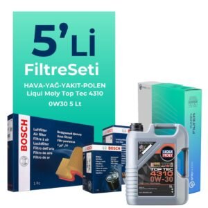 BOSCH Peugeot 3008 1.6 BlueHDi Dizel Filtre Bakım Seti Liqui Moly Motor Yağlı (2014-2016) 5 Li
