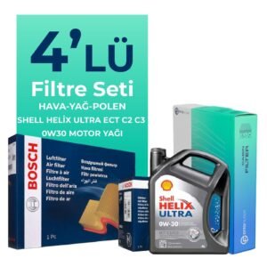 BOSCH Peugeot 301 1.6 BlueHDi Dizel Filtre Bakım Seti Shell Motor Yağlı (2014-2020) 4 Lü