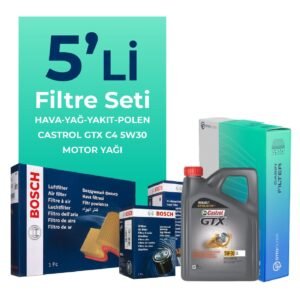 BOSCH Renault Grand Scenic 1.5 Dizel Filtre Bakım Seti Castrol Motor Yağlı (2009-2016) 5 Li