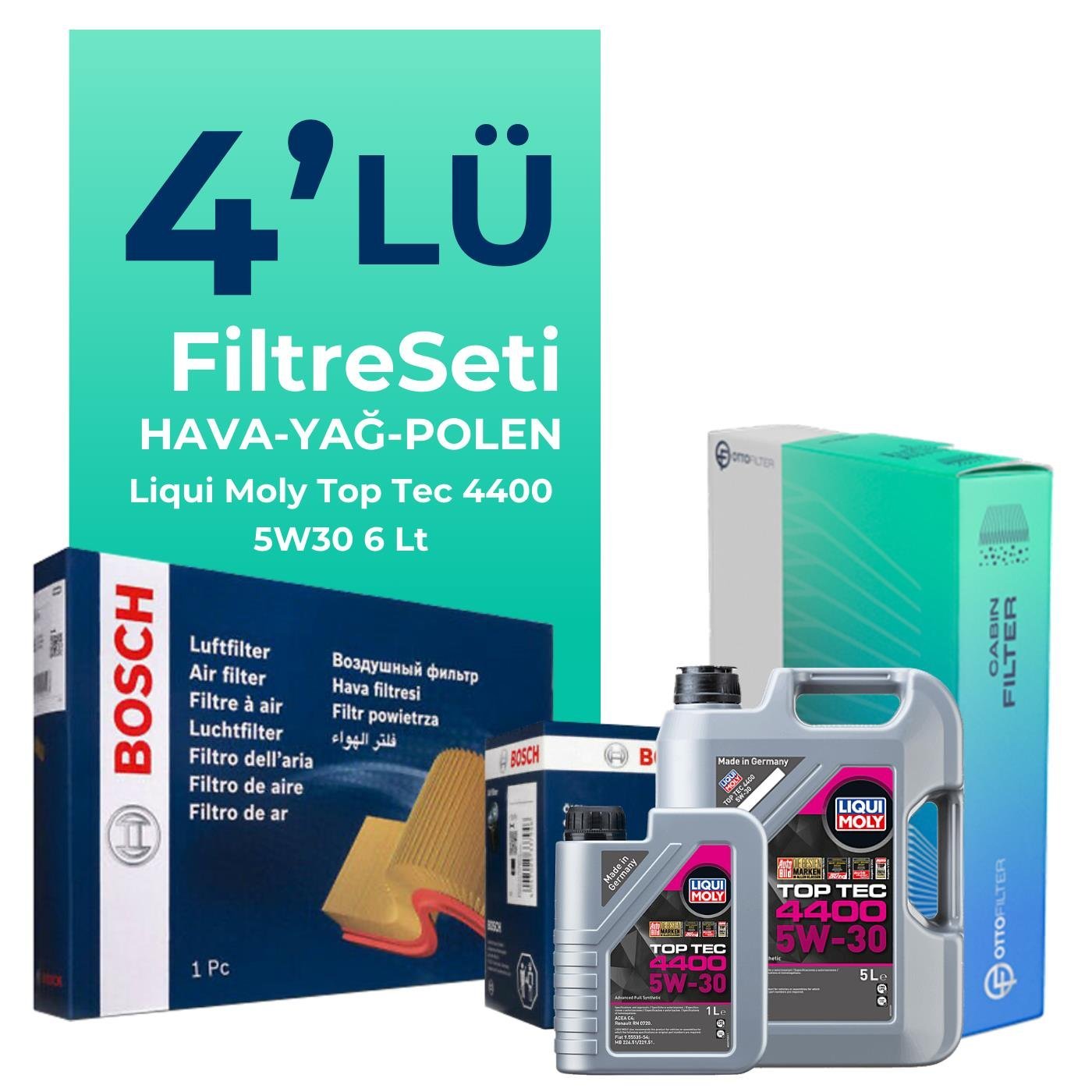 bosch-renault-megane-1-5-dizel-bluedci-filtre-bakim-seti-liqui-moly-motor-yagli-2017-2022-4-lu-128343 BOSCH Renault Megane 1.5 Dizel BlueDCi Filtre Bakım Seti Liqui Moly Motor Yağlı (2017-2022) 4 Lü - Görsel 1