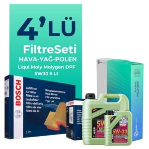BOSCH Skoda Octavia 1.6 Benzin Filtre Bakım Seti Liqui Moly Motor Yağlı (2005-2013) 4 Lü