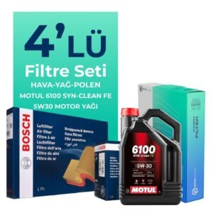 BOSCH Toyota Auris 1.33 Benzin Filtre Bakım Seti Motul Motor Yağlı (2013-2018) 4 Lü