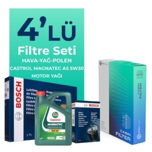 BOSCH Toyota Corolla 1.6 Benzin Filtre Bakım Seti Castrol Motor Yağlı (2013-2018) 4 Lü