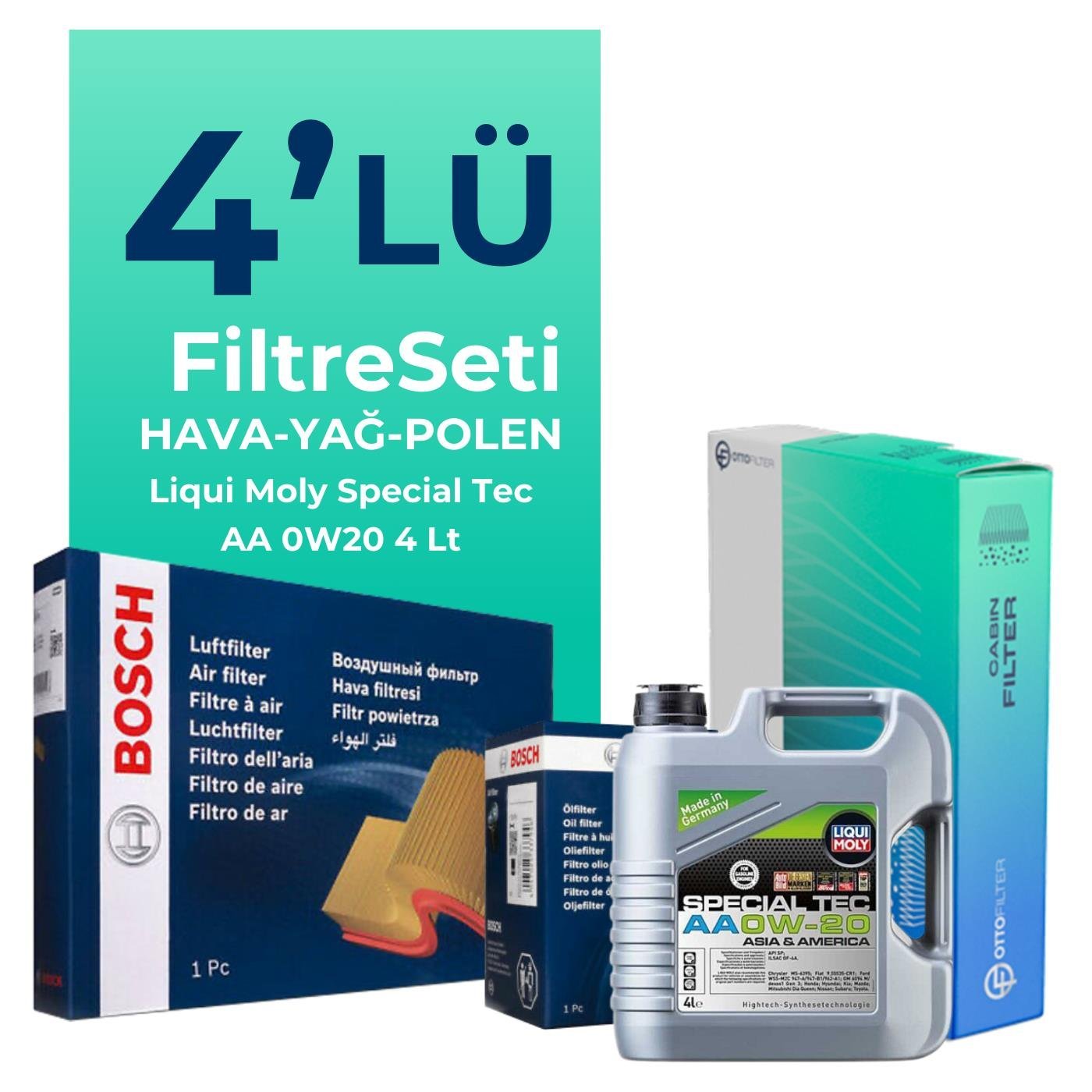bosch-toyota-yaris-1-5-hybrid-filtre-bakim-seti-liqui-moly-motor-yagli-2020-2024-4-lu-121876 Bosch Toyota Yaris 1.5 Hybrid Filtre Bakım Seti Liqui Moly Motor Yağlı (2020-2024) 4 Lü - Görsel 1