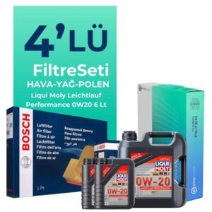 BOSCH Volvo V40 1.5 Benzin Filtre Bakım Seti Liqui Moly Motor Yağlı (2015-2019) 4 Lü