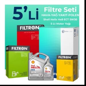 Filtron BMW 4.18 Dizel Filtre Bakım Seti Shell Motor Yağlı (2015-2018) 5 Li