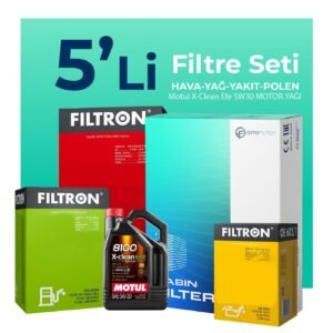 Filtron BMW 5.20 Dizel Filtre Bakım Seti Motul Motor Yağlı (2011-2016) 5 Li