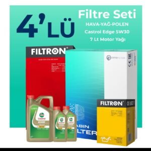Filtron BMW 7.40 Dizel xDrive Filtre Bakım Seti Castrol Motor Yağlı (2010-2012) 4 Lü