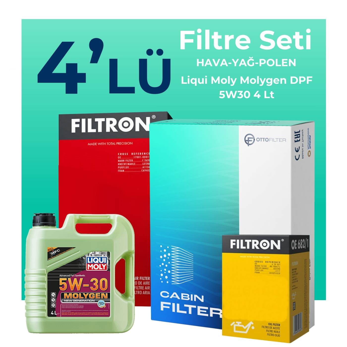filtron-chevrolet-lacetti-1-4-filtre-bakim-seti-liqui-moly-motor-yagli-2005-2014-4-lu-124043 Filtron Chevrolet Lacetti 1.4 Filtre Bakım Seti Liqui Moly Motor Yağlı (2005-2014) 4 Lü - Görsel 1