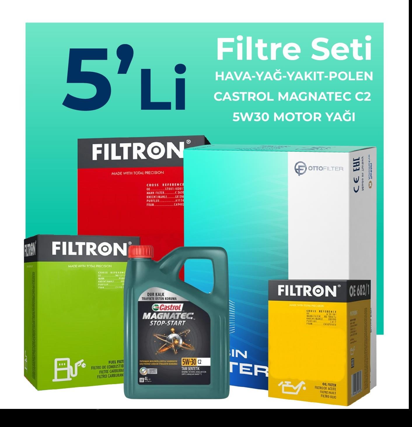 filtron-citroen-c4-picasso-1-6-bluehdi-dizel-filtre-bakim-seti-castrol-motor-yagli-2014-2018-5-li-60655 Filtron Citroen C4 Picasso 1.6 BlueHdi Dizel Filtre Bakım Seti Castrol Motor Yağlı (2014-2018) 5 Li - Görsel 1