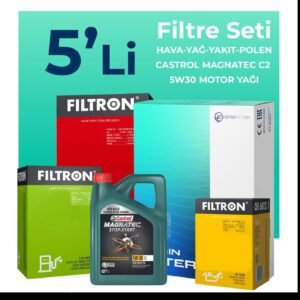 Filtron Citroen DS5 1.6 Dizel Filtre Bakım Seti Castrol Motor Yağlı (2011-2013) 5 Li