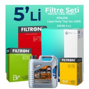 Filtron Fiat Doblo 1.3 Dizel Filtre Bakım Seti Liqui Moly Motor Yağlı EURO 4 (2010-2016) 5 Li