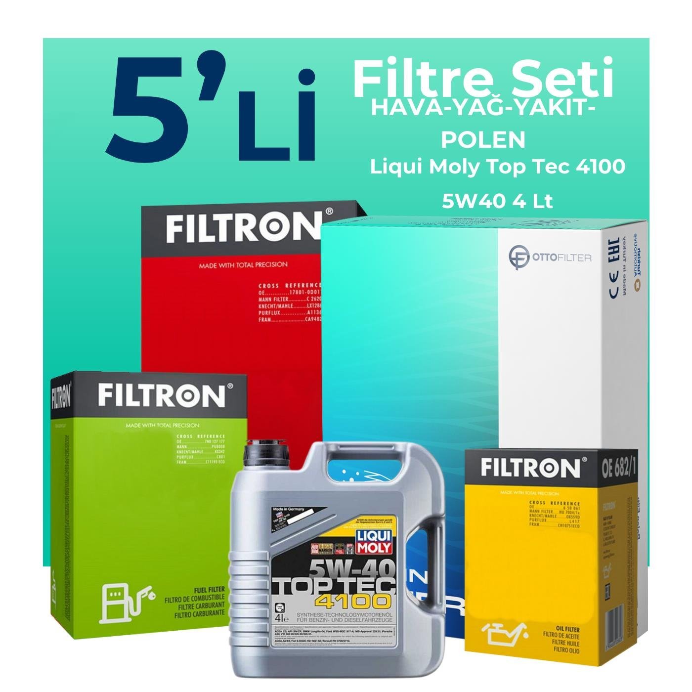 filtron-fiat-idea-1-3-dizel-filtre-bakim-seti-liqui-moly-motor-yagli-2004-2010-5-li-122133 Filtron Fiat Idea 1.3 Dizel Filtre Bakım Seti Liqui Moly Motor Yağlı (2004-2010) 5 Li - Görsel 1