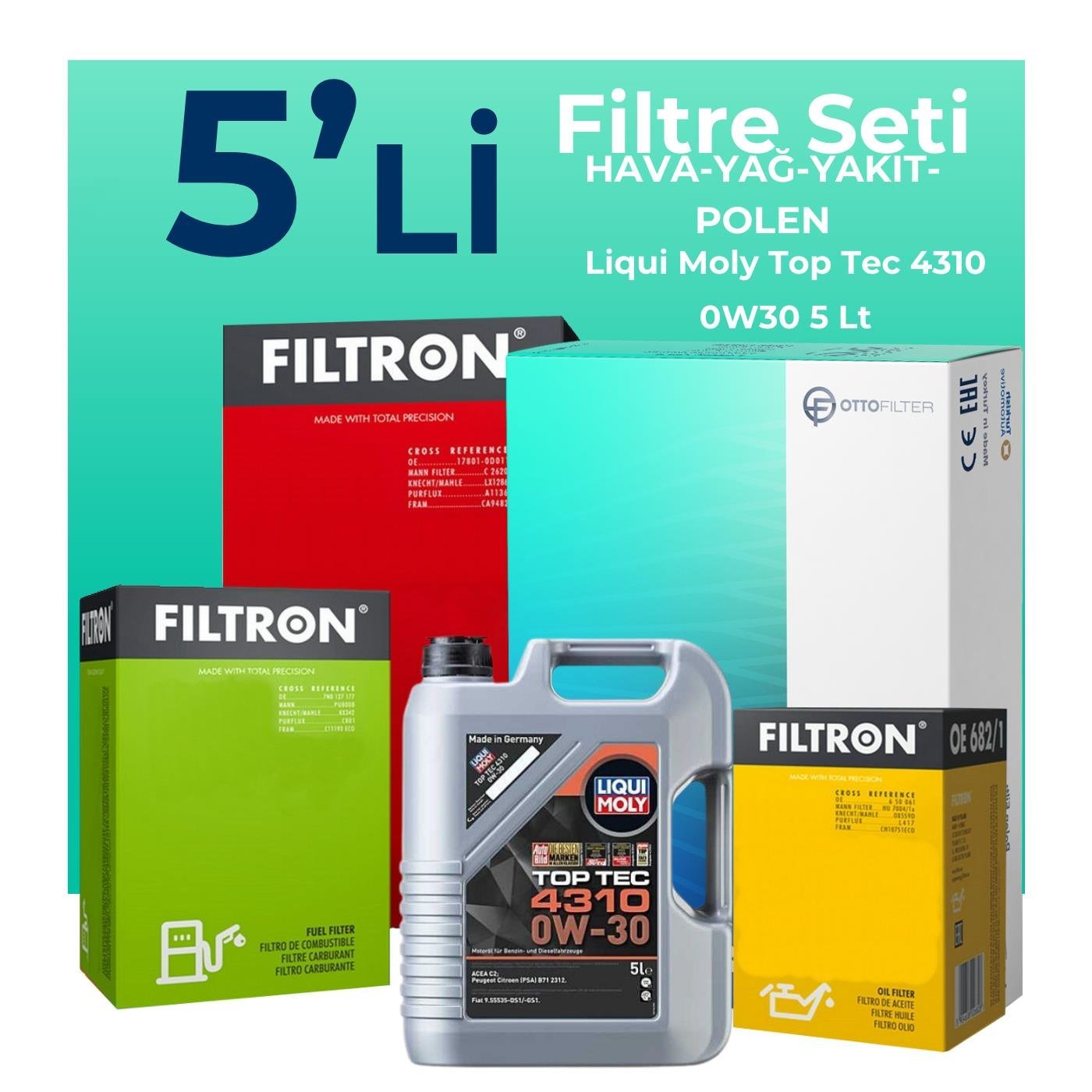 filtron-ford-c-max-1-5-dizel-filtre-bakim-seti-liqui-moly-motor-yagli-2015-2019-5-li-122372 Filtron Ford C-MAX 1.5 Dizel Filtre Bakım Seti Liqui Moly Motor Yağlı (2015-2019) 5 Li - Görsel 1