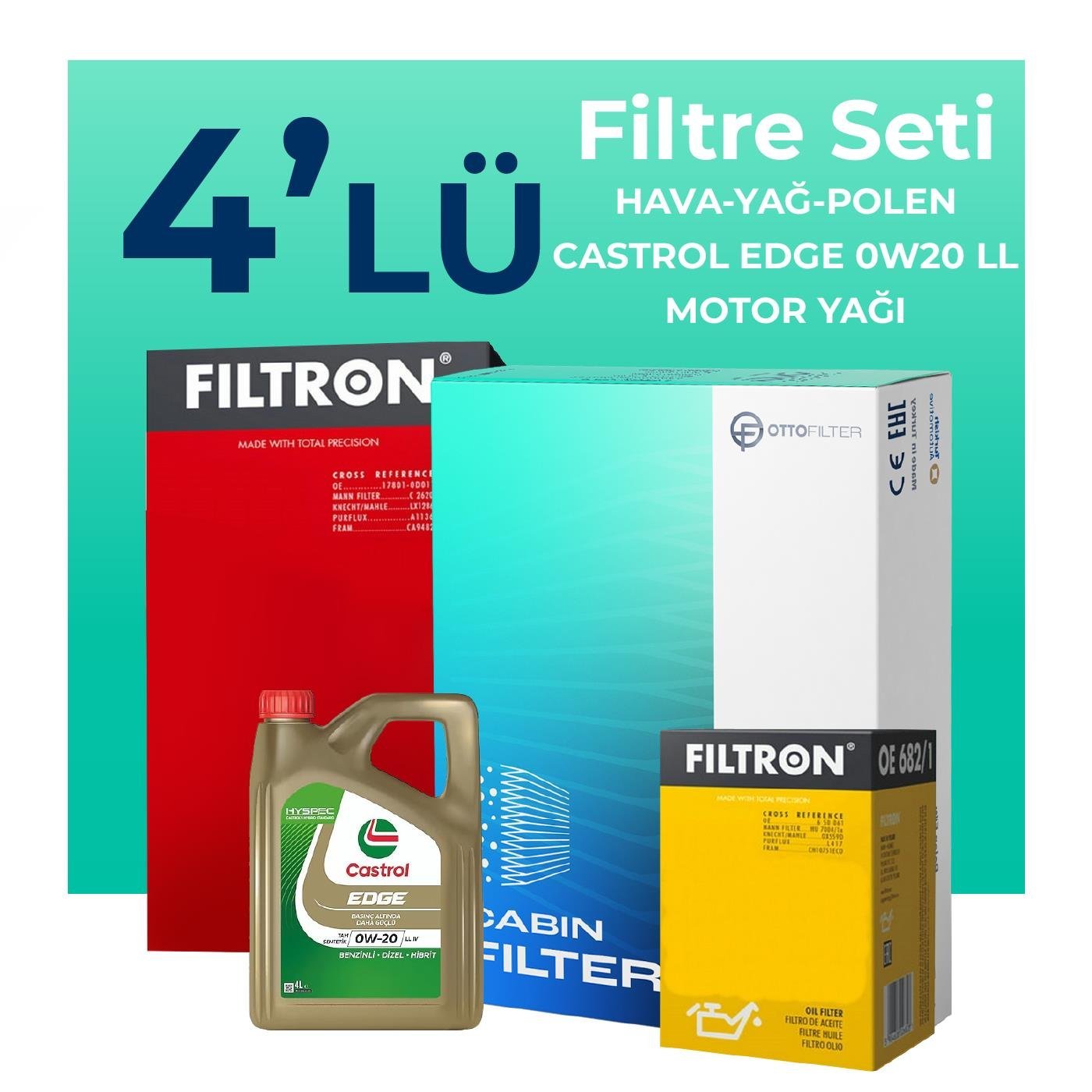 filtron-ford-fiesta-1-1-benzinli-filtre-bakim-seti-castrol-motor-yagli-2017-2020-4-lu-110047 Filtron Ford Fiesta 1.1 Benzinli Filtre Bakım Seti Castrol Motor Yağlı (2017-2020) 4 Lü - Görsel 1