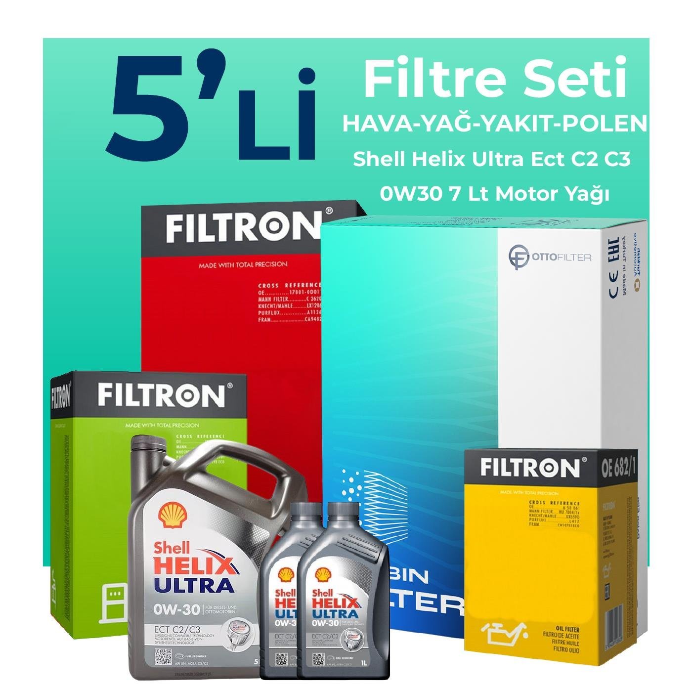 filtron-ford-ranger-2-0-ecoblue-filtre-bakim-seti-shell-motor-yagli-2019-2022-5-li-109127 Filtron Ford Ranger 2.0 EcoBlue Filtre Bakım Seti Shell Motor Yağlı (2019-2022) 5 Li - Görsel 1