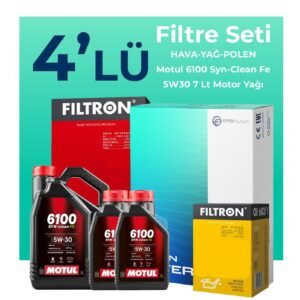 Filtron Ford Transit Custom 2.2 Dizel Filtre Bakım Seti Motul Motor Yağlı (2012-2019) 4 Lü