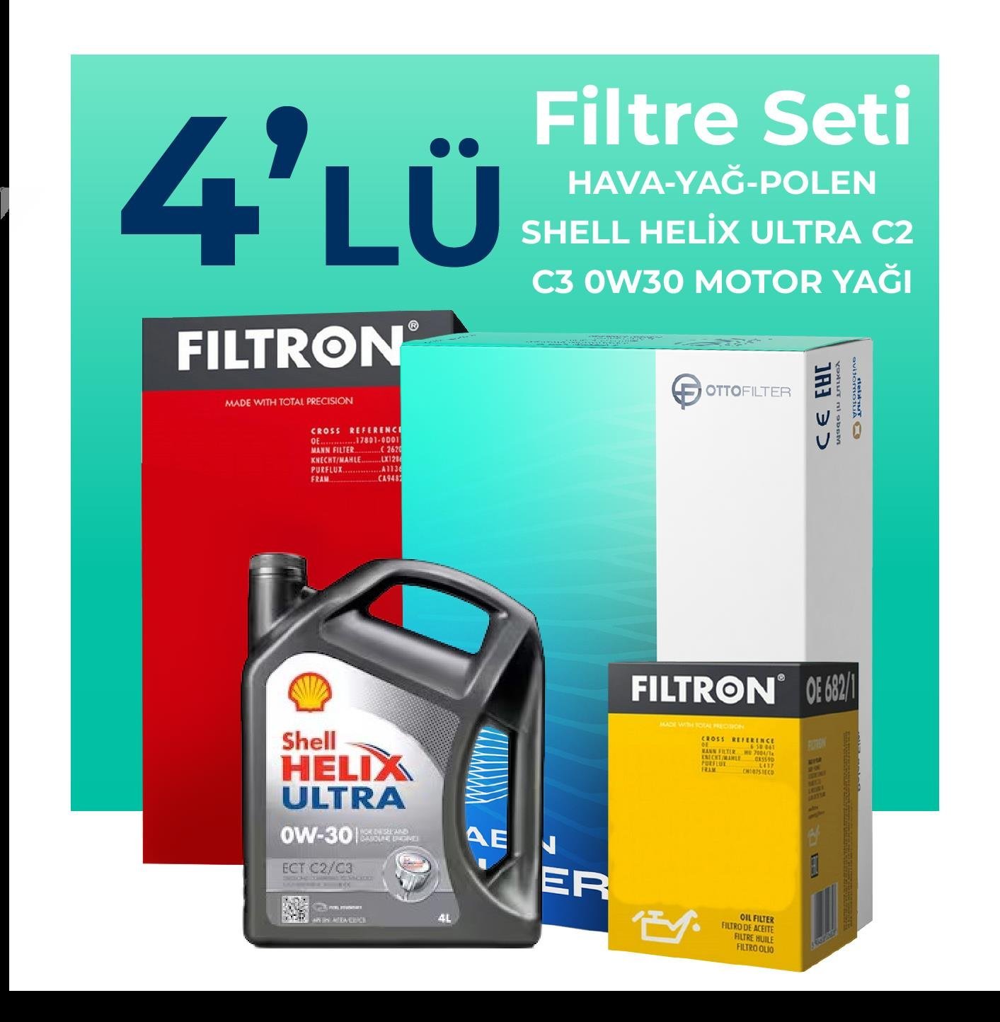 filtron-ford-transit-v363-2-0-dizel-filtre-bakim-seti-shell-motor-yagli-2014-2024-4-lu-62259 Filtron Ford Transit V363 2.0 Dizel Filtre Bakım Seti Shell Motor Yağlı (2014-2024) 4 Lü - Görsel 1