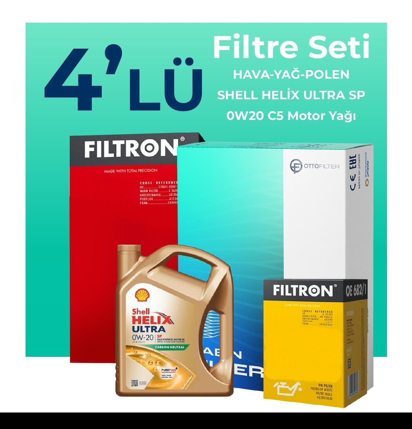 filtron-honda-city-1-4-benzin-filtre-bakim-seti-shell-motor-yagli-2006-2008-4-lu-104660 Filtron Honda City 1.4 Benzin Filtre Bakım Seti Shell Motor Yağlı (2006-2008) 4 Lü - Görsel 1