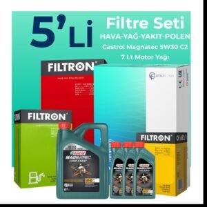 Filtron Kia Sorento 2.2 Dizel Filtre Bakım Seti Castrol Motor Yağlı (2010-2012) 5 Li