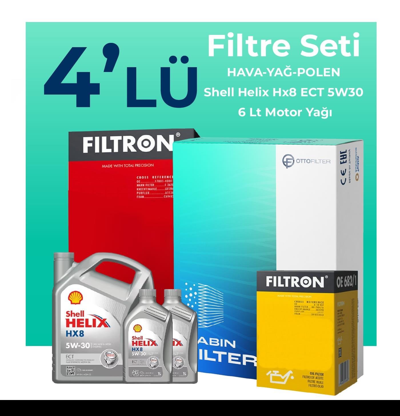 filtron-land-rover-freelander-2-2-filtre-bakim-seti-shell-motor-yagli-2006-2014-4-lu-105324 Filtron Land Rover Freelander 2.2 Filtre Bakım Seti Shell Motor Yağlı (2006-2014) 4 Lü - Görsel 1