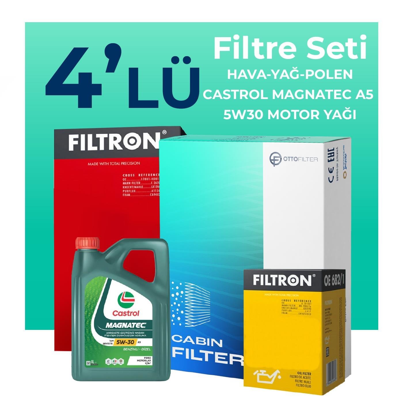 filtron-mazda-2-1-3-benzin-filtre-bakim-seti-castrol-motor-yagli-2008-2015-4-lu-59848 Filtron Mazda 2 1.3 Benzin Filtre Bakım Seti Castrol Motor Yağlı (2008-2015) 4 Lü - Görsel 1