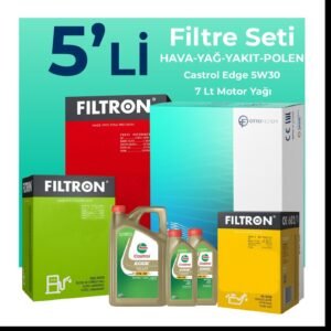 Filtron Mercedes C200 Dizel Filtre Bakım Seti Castrol Motor Yağlı (2018-2021) 5 Li