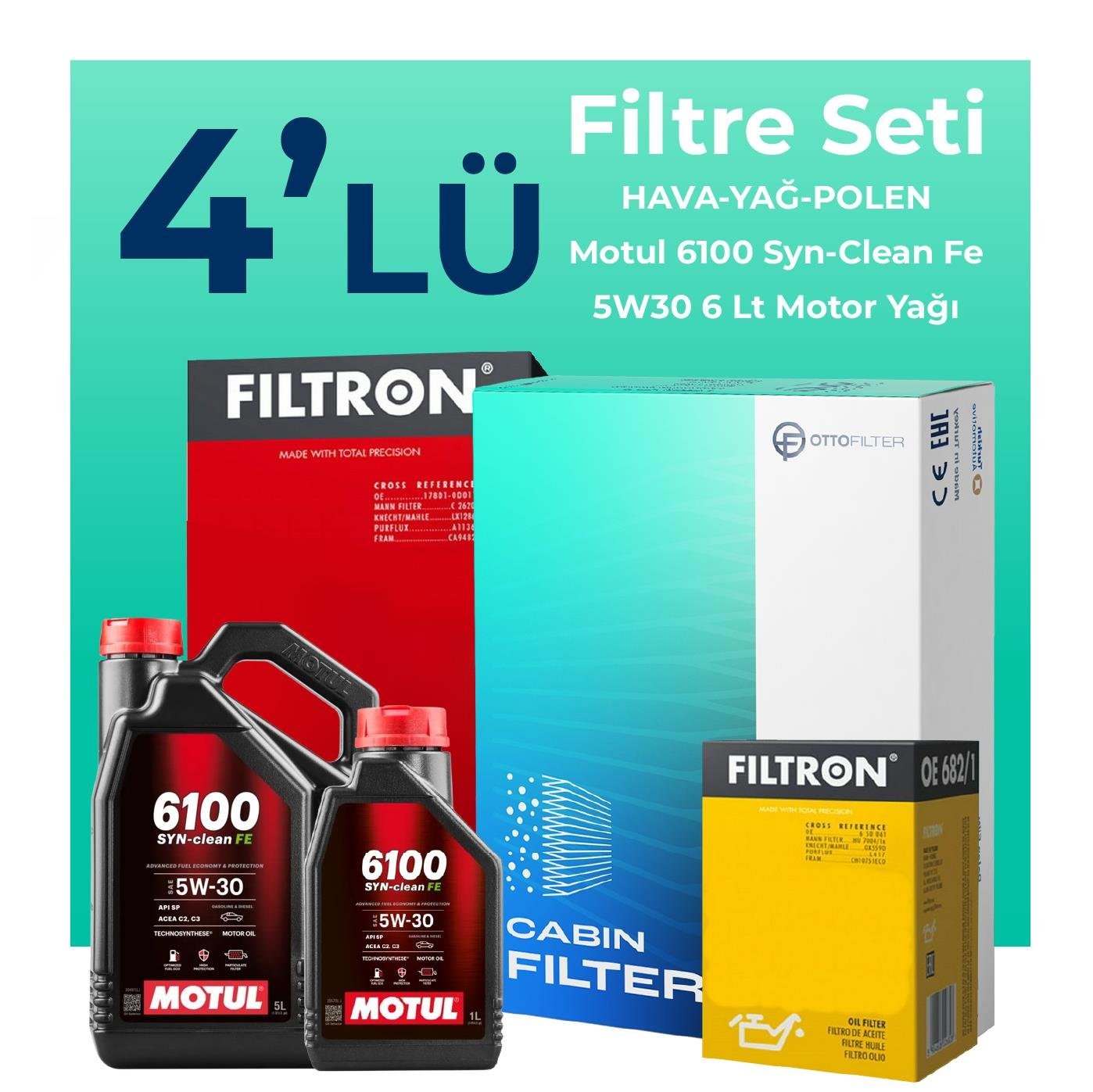 filtron-mercedes-gla200-benzin-filtre-bakim-seti-motul-motor-yagli-2013-2019-4-lu-108734 Filtron Mercedes GLA200 Benzin Filtre Bakım Seti Motul Motor Yağlı (2013-2019) 4 Lü - Görsel 1