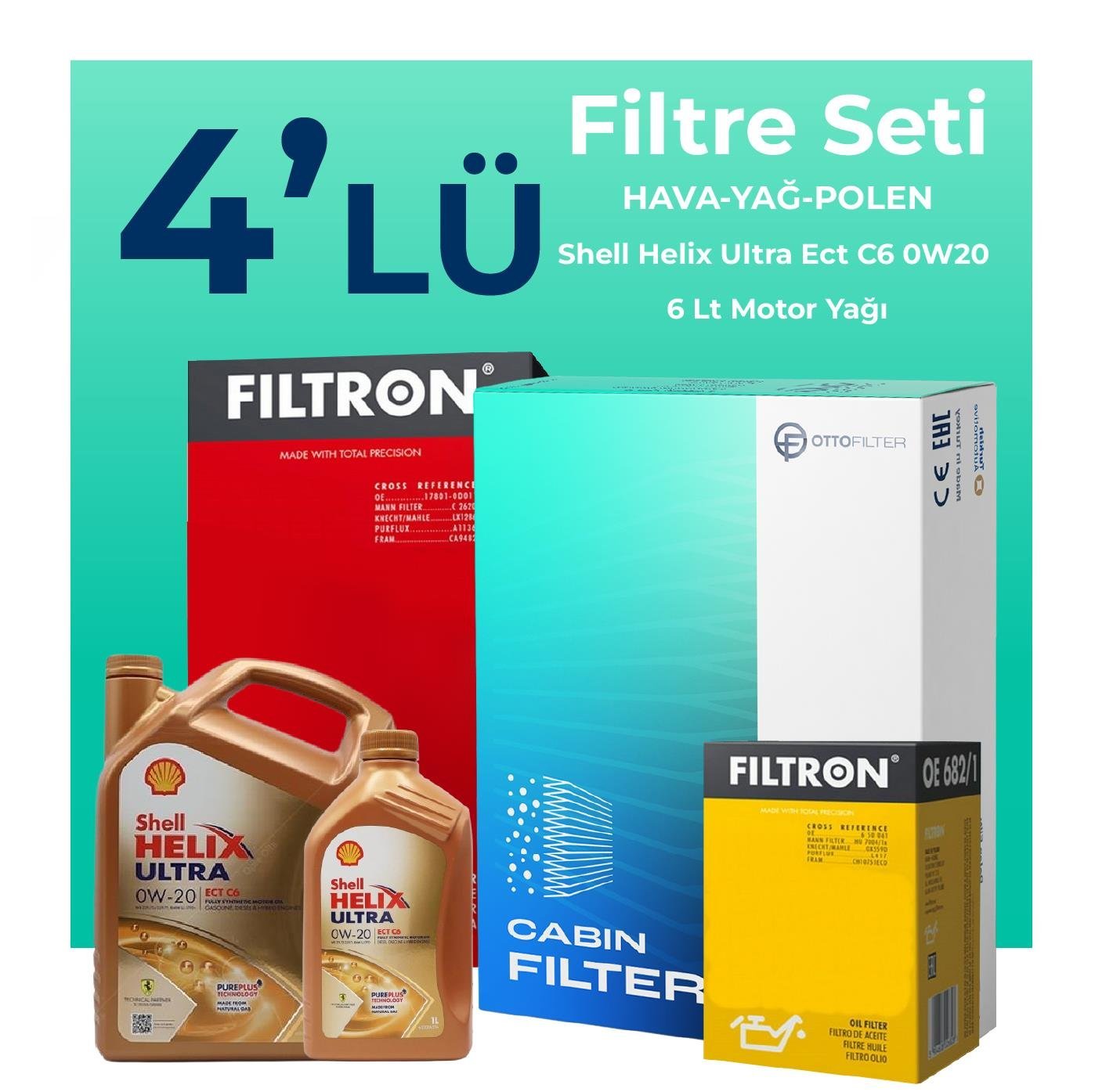 filtron-mercedes-glc220-dizel-filtre-bakim-seti-shell-motor-yagli-2023-2025-4-lu-109369 Filtron Mercedes GLC220 Dizel Filtre Bakım Seti Shell Motor Yağlı (2023-2025) 4 Lü - Görsel 1