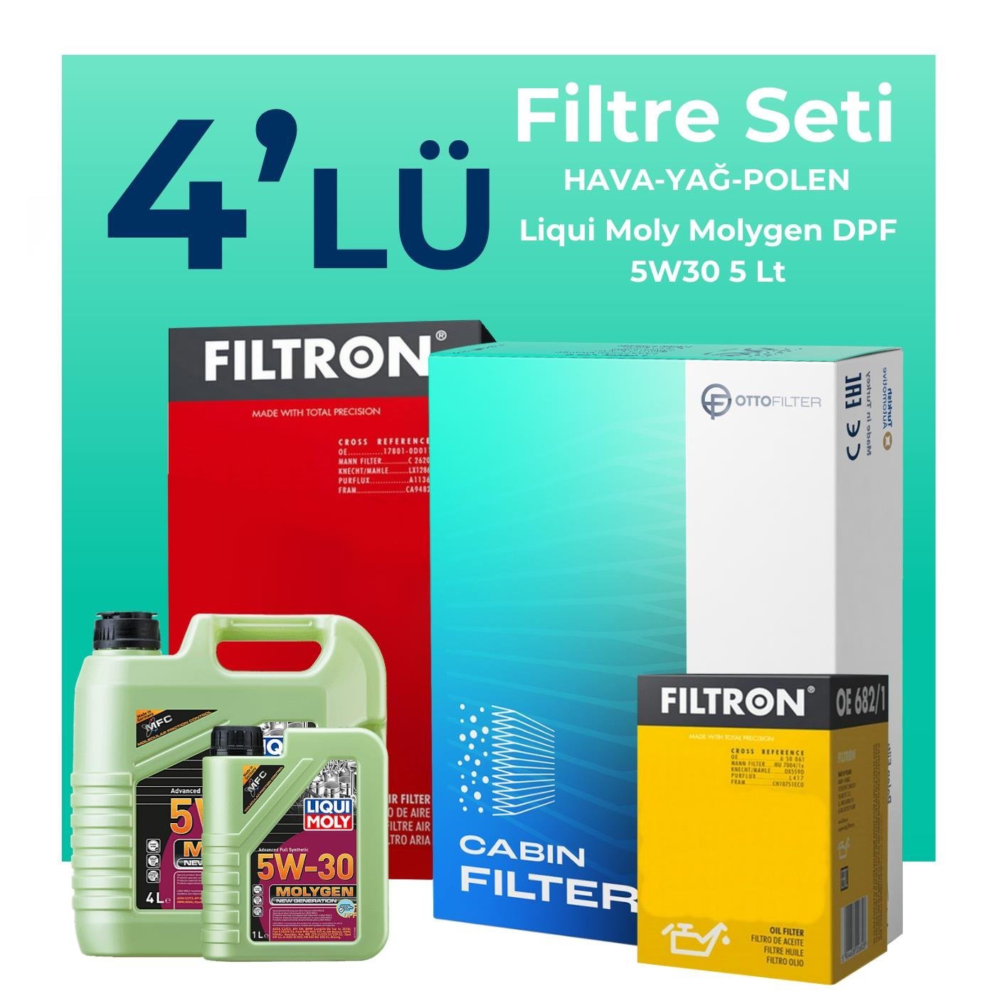 filtron-mini-cooper-countryman-s-1-6-filtre-bakim-seti-liqui-moly-motor-yagli-2010-2016-4-lu-124427 Filtron Mini Cooper Countryman S 1.6 Filtre Bakım Seti Liqui Moly Motor Yağlı (2010-2016) 4 Lü - Görsel 1