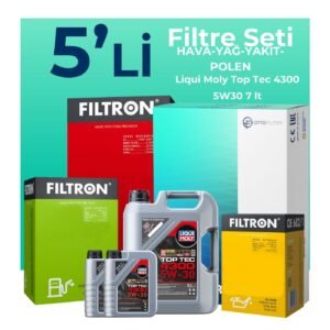 Filtron Nissan Navara 2.5 Dizel Filtre Bakım Seti Liqui Moly Motor Yağlı (2006-2015) 5 Li