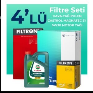 Filtron Opel Corsa 1.3 Dizel Filtre Bakım Seti Castrol Motor Yağlı (2007-2011) 4 Lü
