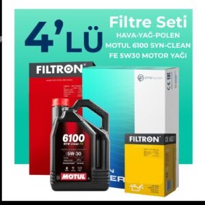 Filtron Peugeot 2008 1.2 Benzin Puretech Filtre Bakım Seti Motul Motor Yağlı (2018-2024) 4 Lü