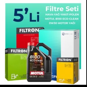 Filtron Peugeot 3008 1.6 BlueHDi Dizel Filtre Bakım Seti Motul Motor Yağlı (2014-2016) 5 Li