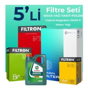Filtron Peugeot Rifter 1.5 Dizel Filtre Bakım Seti Castrol Motor Yağlı (2019-2024) 5 Li
