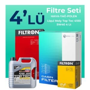 Filtron Renault Captur 0.9 Benzin TCe Filtre Bakım Seti Liqui Moly Motor Yağlı (2013-2019) 4 Lü