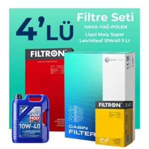 Filtron Renault Clio 1.4 Benzin Filtre Bakım Seti Liqui Moly Motor Yağlı (2005-2012) 4 Lü