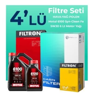 Filtron Renault Express 1.5 Dizel Filtre Bakım Seti Motul Motor Yağlı (2020-2025) 4 Lü