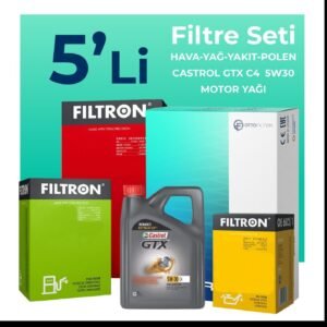 Filtron Renault Latitude 1.5 Dizel Filtre Bakım Seti Castrol Motor Yağlı (2010-2015) 5 Li