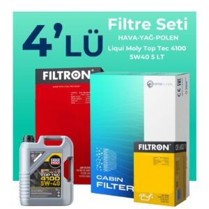 Filtron Renault Megane 1.2 Benzin TCe Filtre Bakım Seti Liqui Moly Motor Yağlı (2016-2019) 4 Lü
